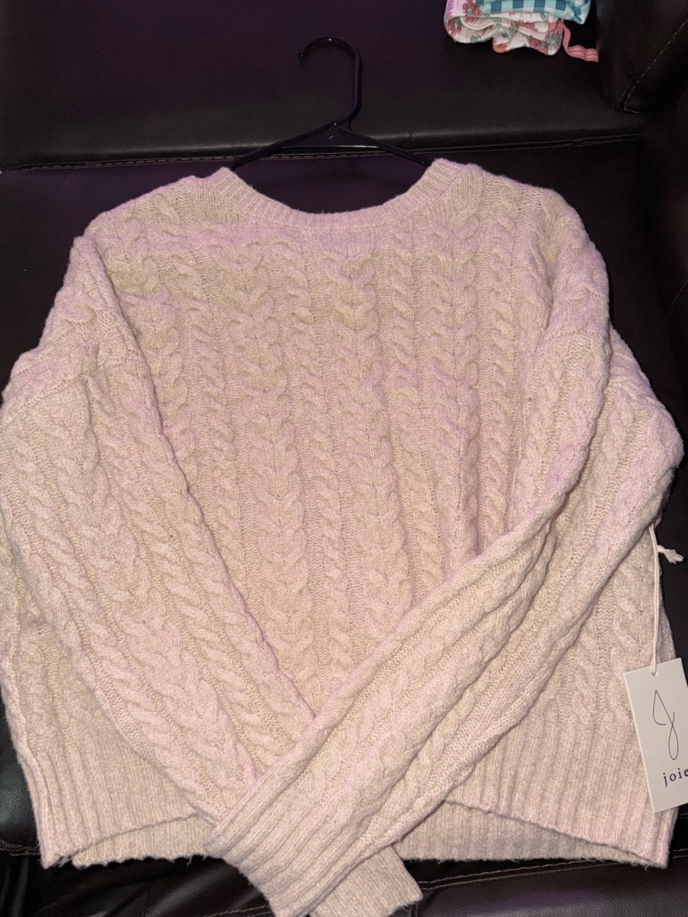 Joie Women's Cable Crewneck Sweater in Soft beige